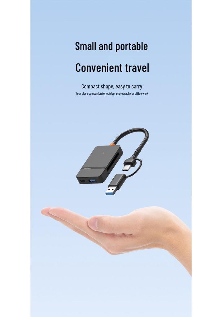Apple-Compatible 8-in-1 USB 3.0 Dual-Head Type-C Card Reader & Expansion Dock