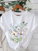 Breathable Random Floral Print Crew Neck TShirt For Unisex Machine Washable AllSeason Casual Short Sleeve Top Y2K Camisetas