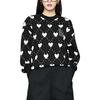 MLB Los Angeles Dodgers Heart Jacquard Letter Embroidery Loose Pullover Sweater Unisex sweater Black 3AKPH0131-07BKS