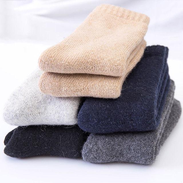 Men's Thick Winter Wool Socks - Warm Cotton Terry Mid-Tube for Autumn and Winter