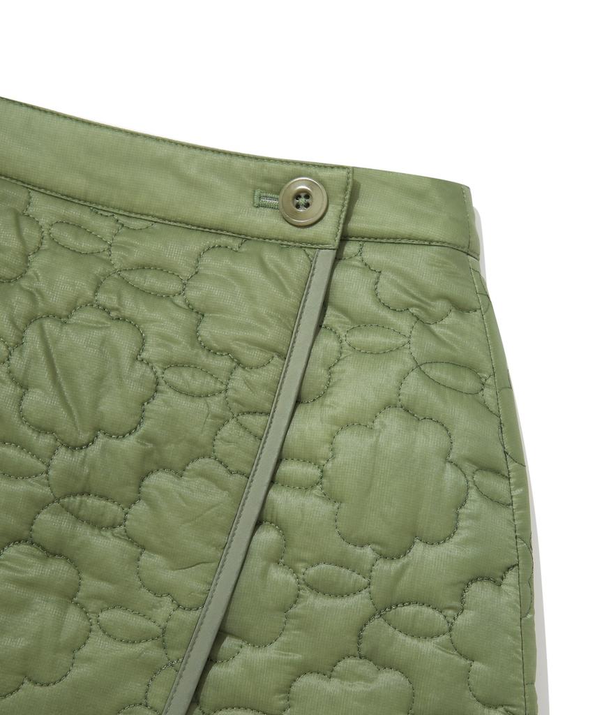 Covernat Woman Cloverheart Quilted Wrap Mini Skirt Olive