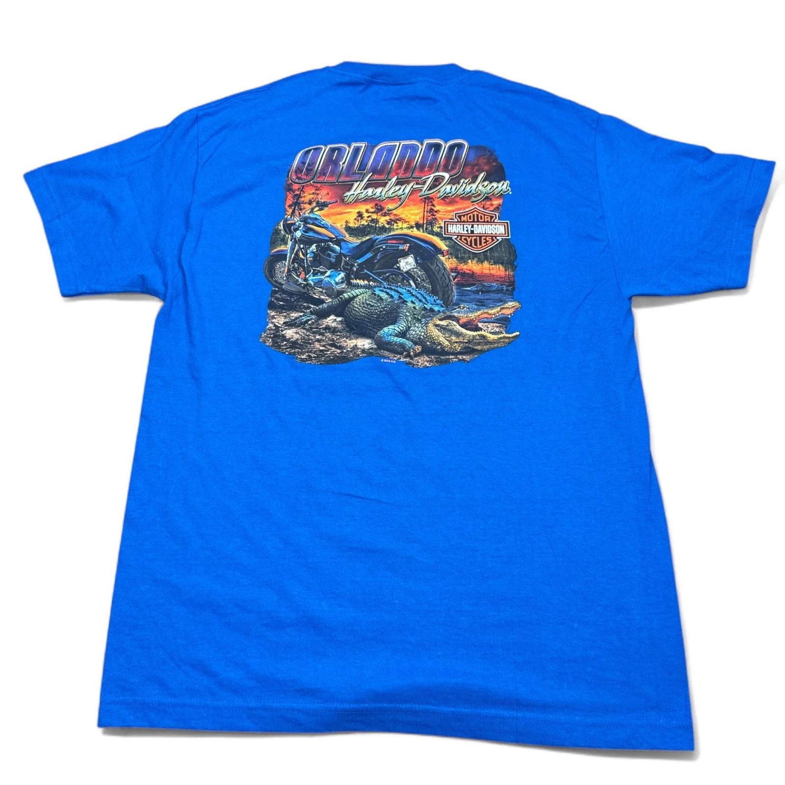

Harley Davidson Orlando T Shirt Adult Size XL Blue Motorcycle Tee Gators 4XL