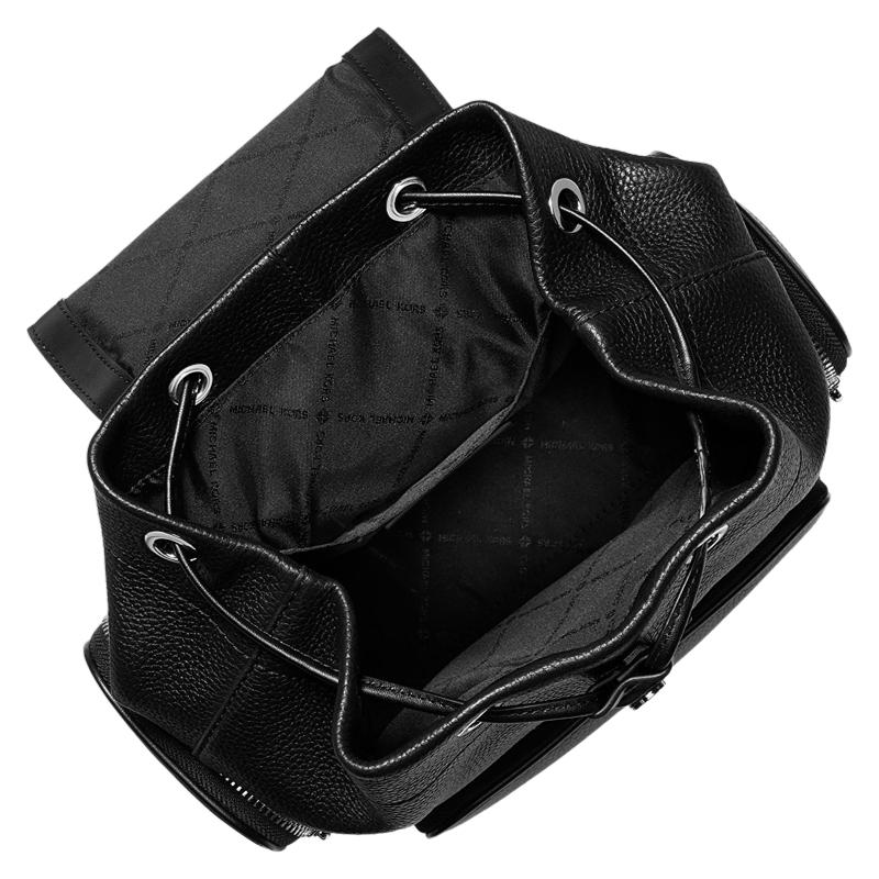Michael Kors Merritt Zugband Klappe Leder Rucksack Klein Damen Rucksäcke Schwarz 35S6S0WB5L-001
