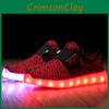 Eleganti Scarpe da Ginnastica Unisex con Luci LED per Bambini in Tessuto di Tela Traspirante
