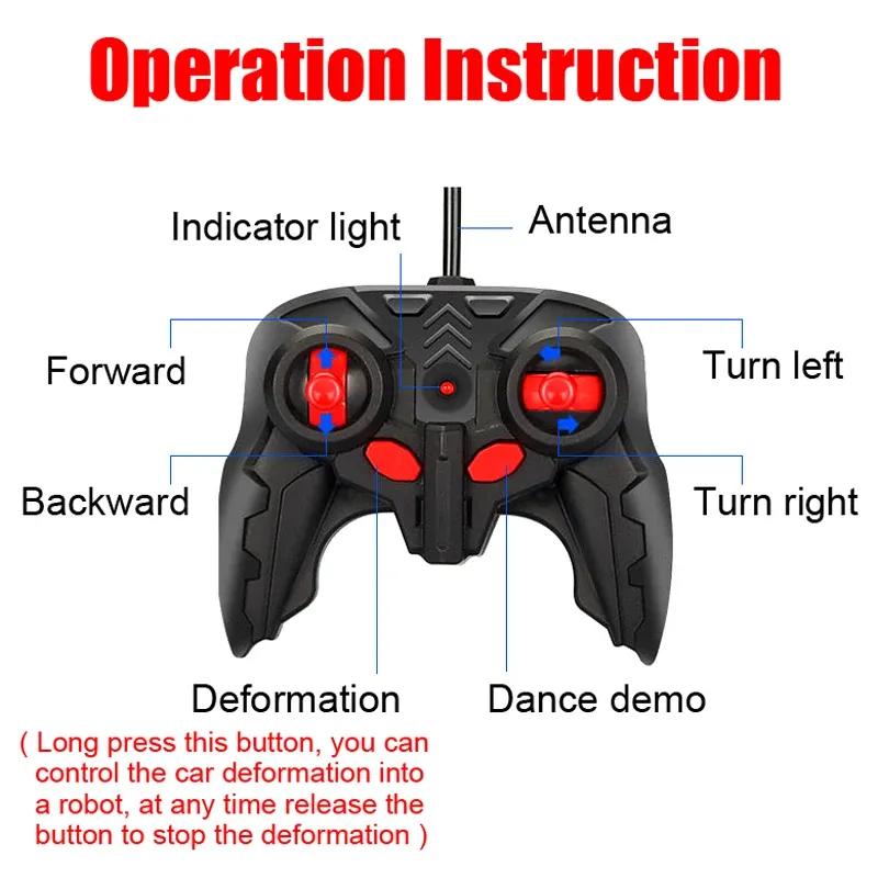 Coche Robot Transformable con Control Remoto 2 en 1, Mini Coche de Carreras RC de Juguete, Transformación Automática, Regalo Educativo STEM para Niños