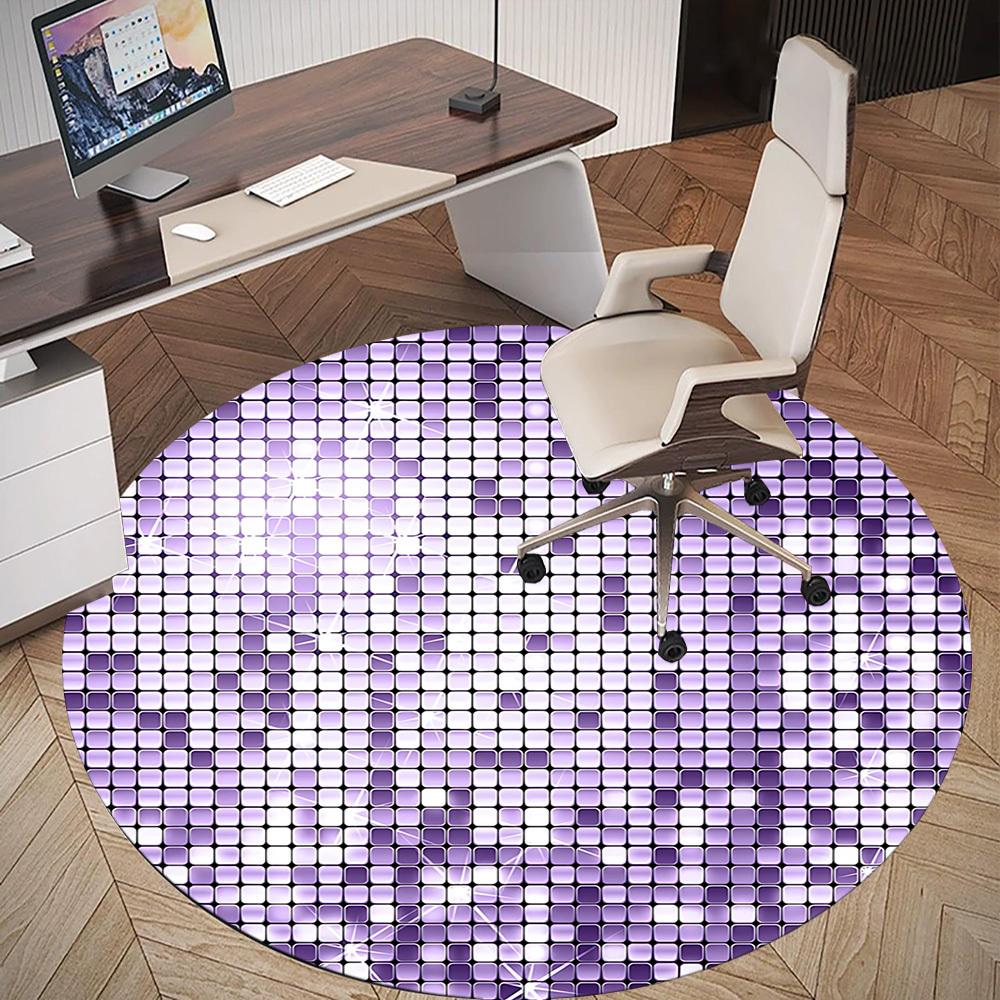 1pc Disco Tiles Round Chair mat Area Rug - Non-Slip, Floor Mat for Office, Bedroom, and Indoor Decor c1125180