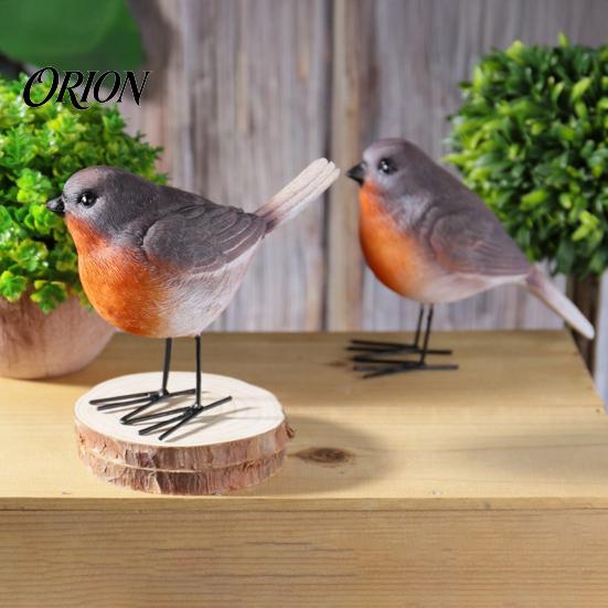 Decorative Bird Figures for Plants 2Pcs Outdoor Garden Ornaments, Realistic Pastoral Figurine, Resin Ornaments Weatherproof Lifelike Animal Sculpture