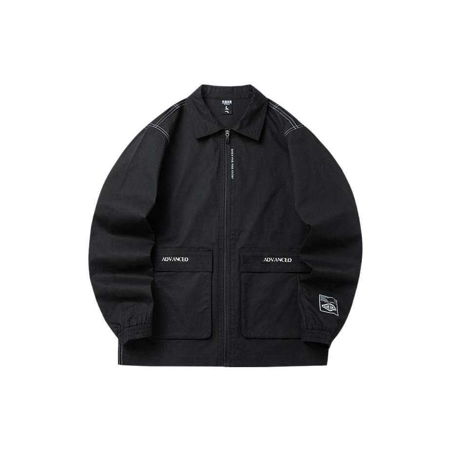 ANTA Basketball Collection Jackets Men's Black Lapel Moderate Other 952221610-2