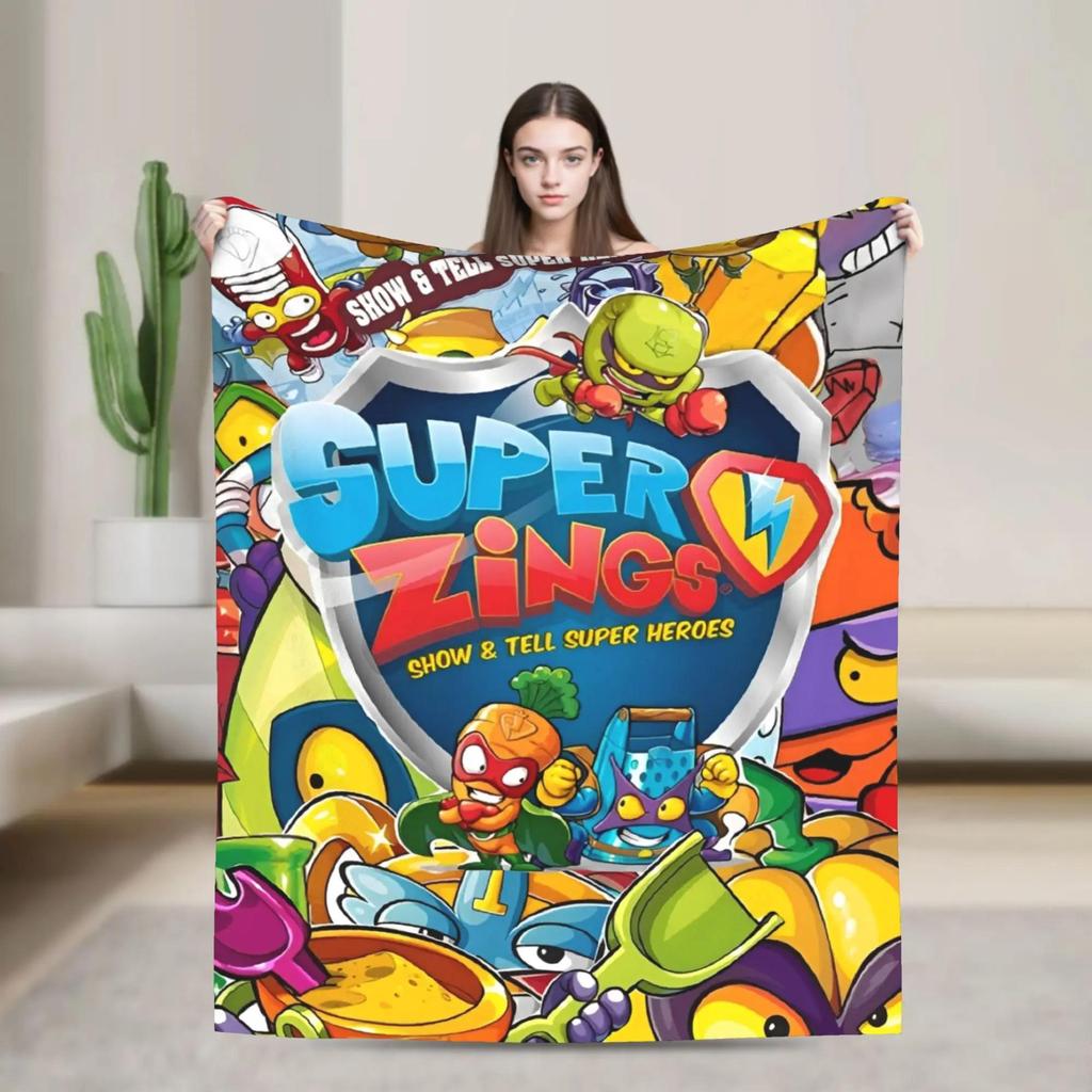 Super Zings Game Soft Warm Plush Throw Blanket for Travel Home Decor Sofa Bed Flannel Cover Funny Superthing Gift