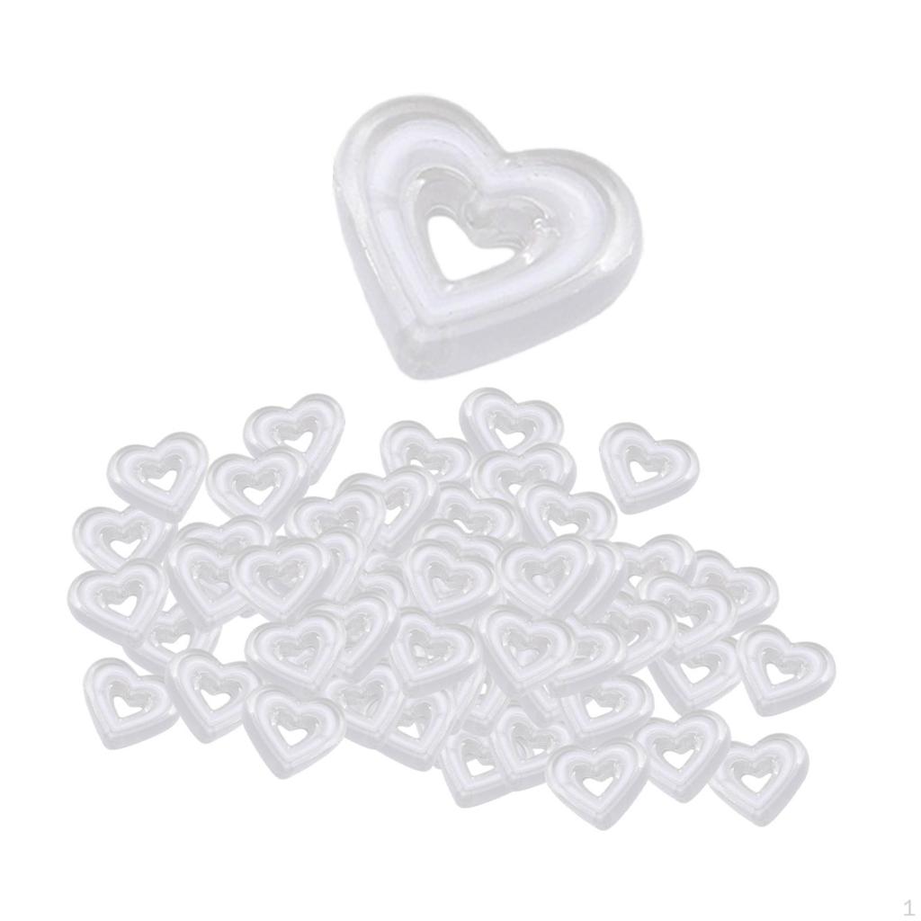 80 Acrylic Heart Beads for Craft Projects, Loose Spacer Jewelry