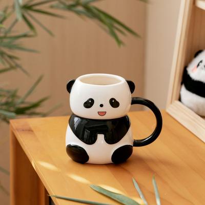 Tazza in Ceramica per Colazione Panda Tridimensionale Disegnata a Mano Simpatico Cartone Animato Animale Domestico Tazza di Alto Valore Creativa Studente Bambini Tazza per Bere Acqua