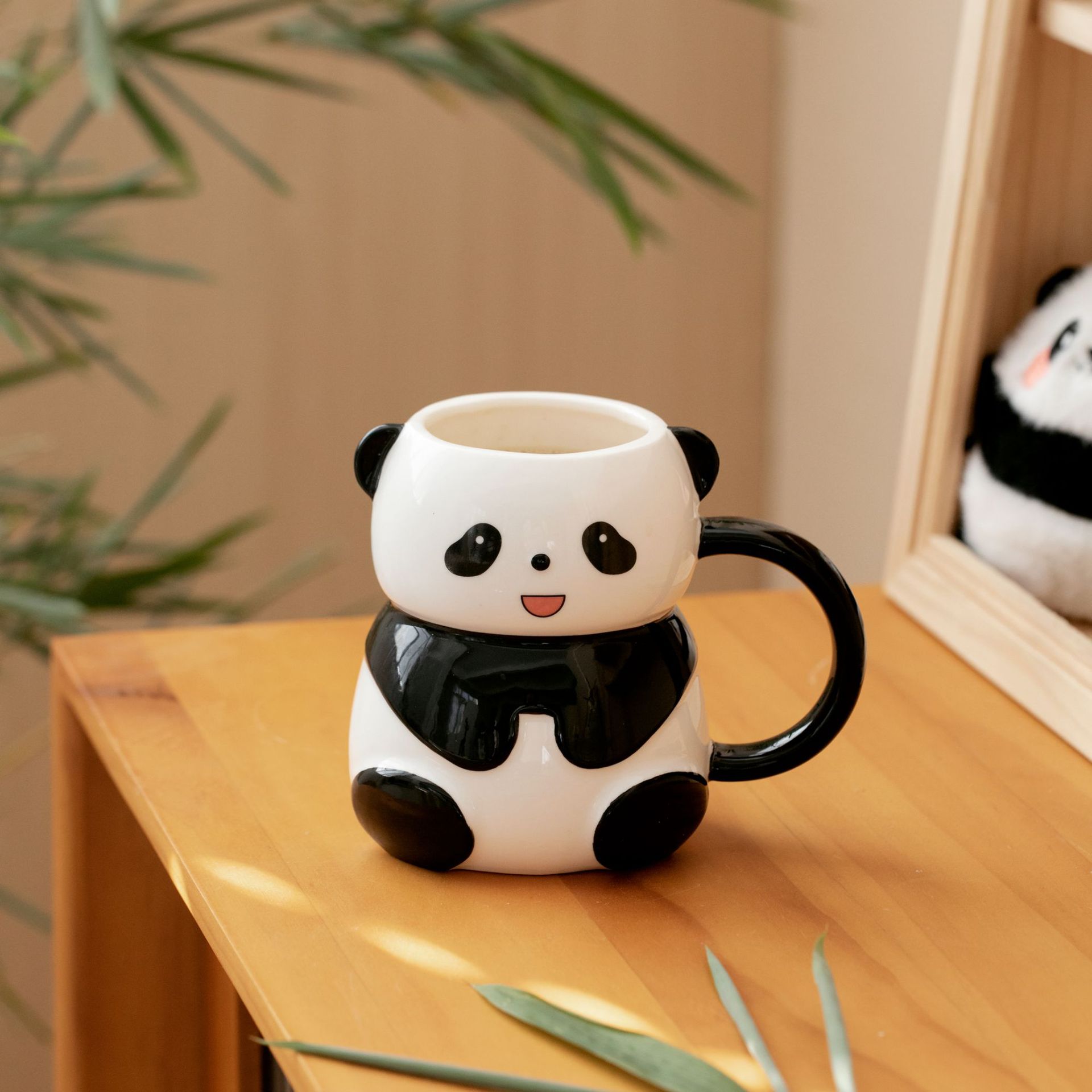 Yiran Bag Hand Drawn Three Dimensional Panda Breakfast Ceramic Cup Cute Pet Cartoon High Value Mug Creative Student Children Drinking Water Cup