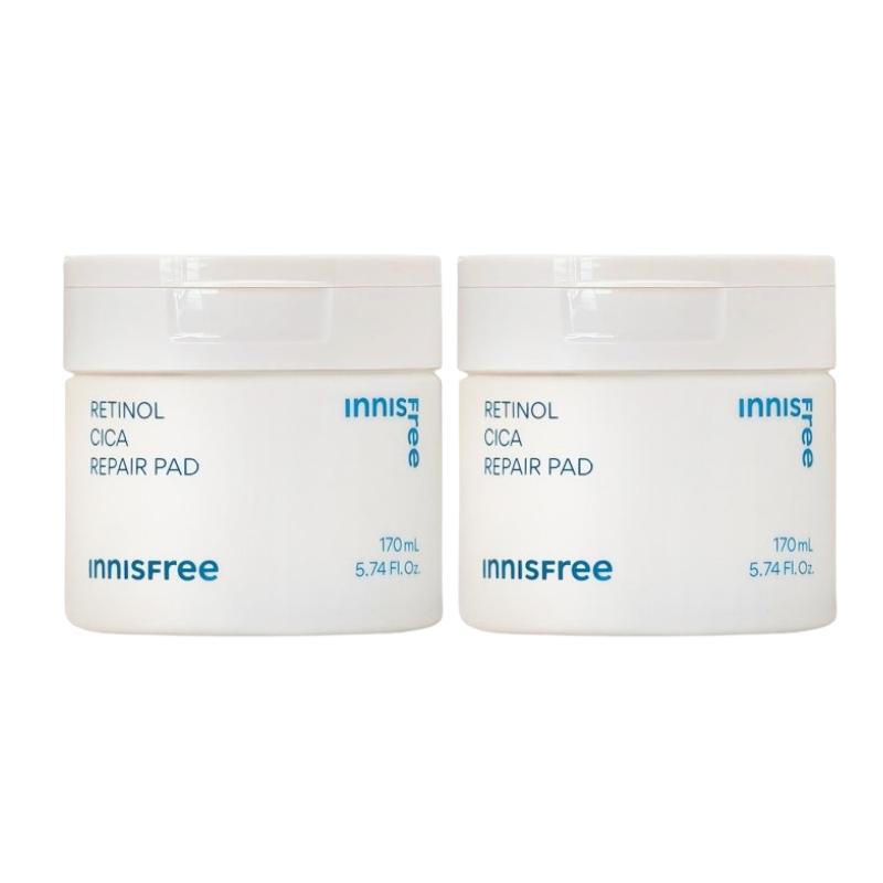 Innisfree Retinol Cica Repair Pads 60 Pads (170ml) | Exfoliating & Soothing Tone-Correcting Pads