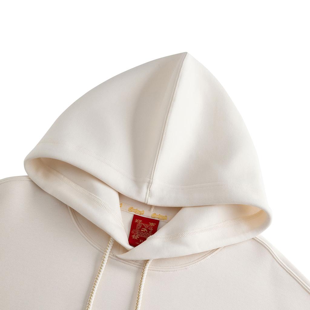 Anta Good Things Happen Outdoor Casual Trendy Versatile Letter Print Hoodie Men hoodies Milk-Salt-White 152618707S-2