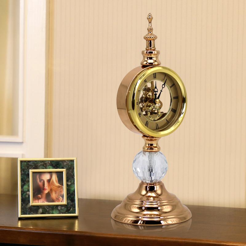 European Light Luxury Clock American Luxury Retro Creative Office Table Clock Wine Cabinet Home Decoration Decoration