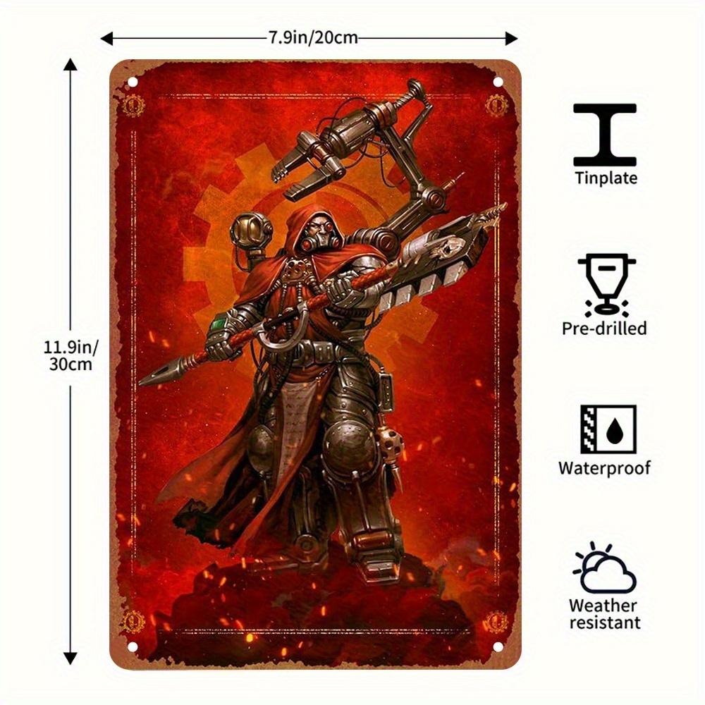 40k Inspired Adeptus Mechanicus Metal Tin Sign  Vintage Gothic Poster with Mechanicus robes HeavyDuty Aluminum Wall Decor for aluminum 20x30cm