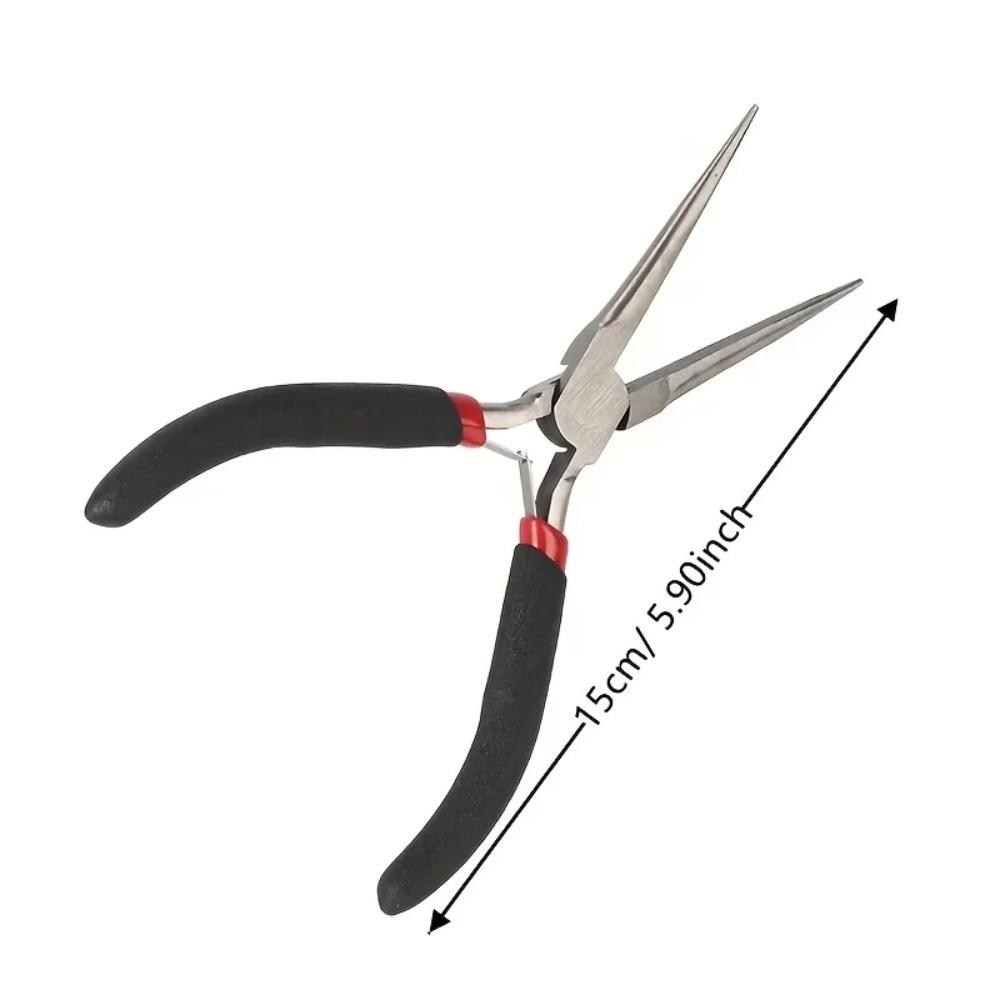 MiniLong Nose Pliers Jewelry 1.5inch Pliers with Flat Round Nose&Cutter for DIY Craft Hairpin MakingWire Bending Repair HandTool