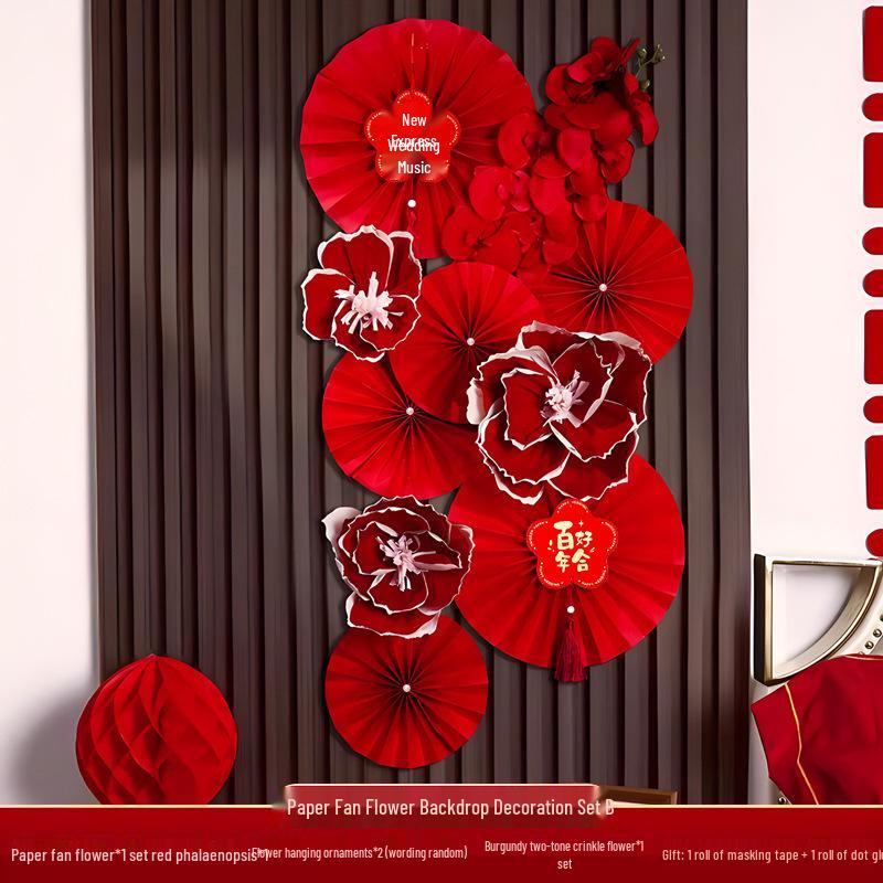 

3D цветы из крепированной бумаги для украшения свадебной комнаты и стен спальни