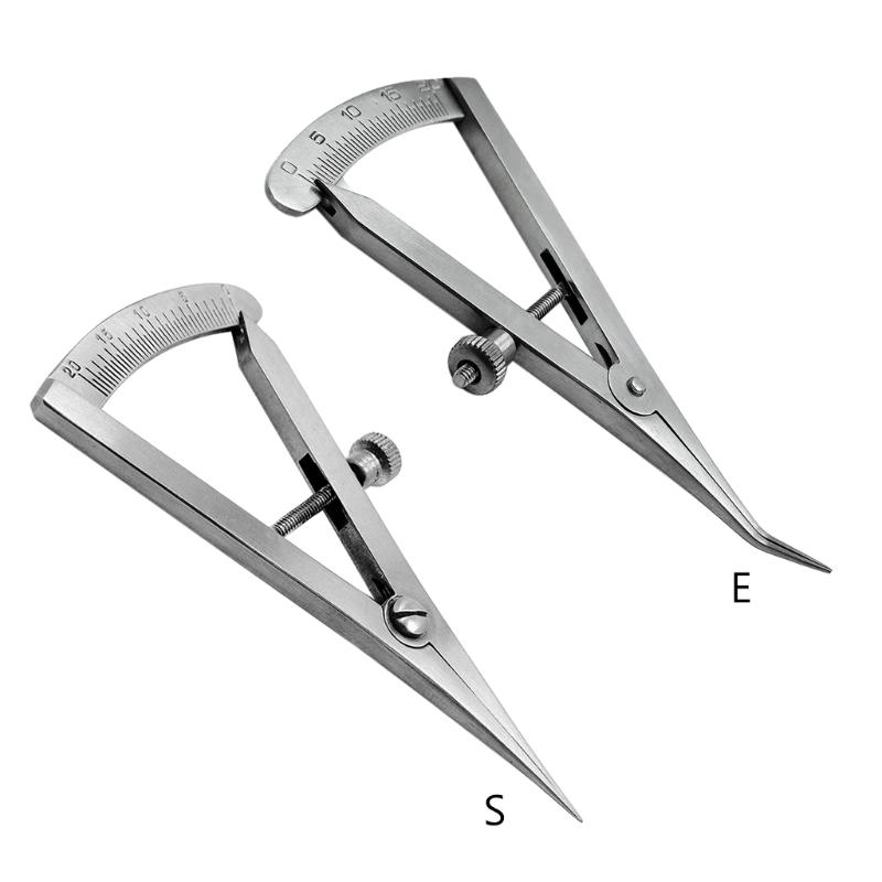 Dental Castroviejo Caliper 0 to 20 mm Straight/Angled 3.25" Stainless Steel Measuring Tool Lab Clinic Instrument