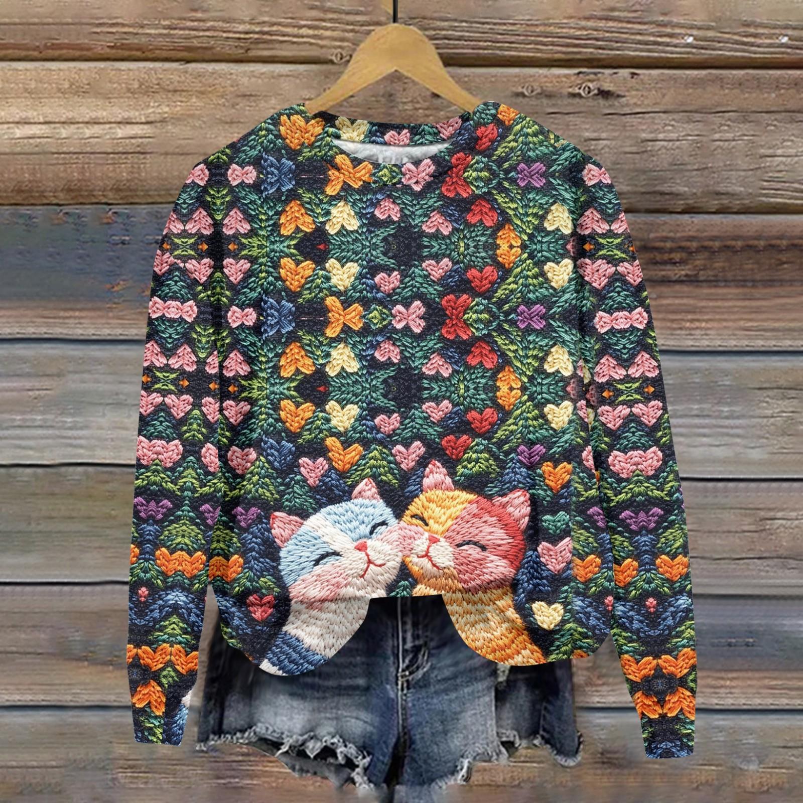 

Женская свободная повседневная толстовка с круглым вырезом и длинными рукавами на День святого Валентина, модный топ с длинными рукавами XL шафрановый