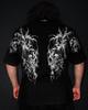 Y2K Black T Shirt With White Horror Pattern Skulls Snakes Spider Design Unique Gothic Style Street Trendy Dark Aesthetic Top