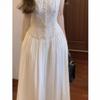 Louvre Beauty Embroidered Vest Fairy Dress: Elegant Resort Style