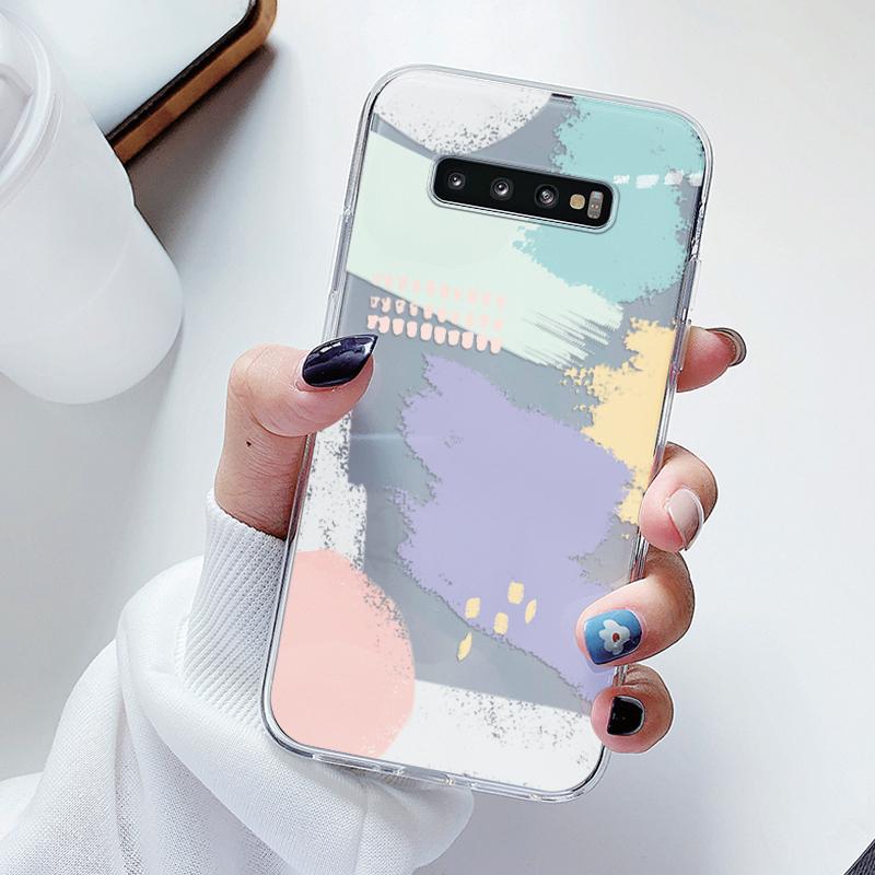 For Samsung Galaxy S10 S10E S 10 Plus Phone Case Cartoon Back Cover Transparent Soft Silicone Flower Funda For Samsung S10+ Cute