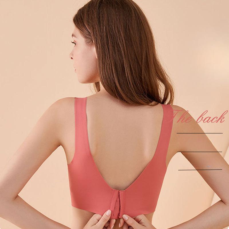 Large Size Bra Women's Seamless Bra Women's Thin Design No Steel Ring Sports Vest Style Push Up Bra