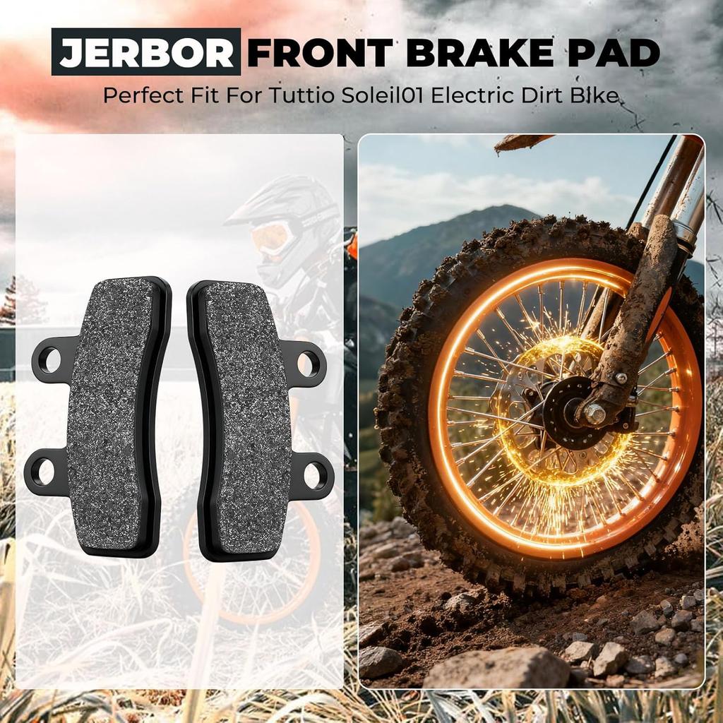 JERBOR 1 Pair of Brake Pads for Tuttio Soleil01 Electric Drit Bike, Front Rear Disc Brake Pad Durable Low Noise Electric Dirt Bike Brake Pads for