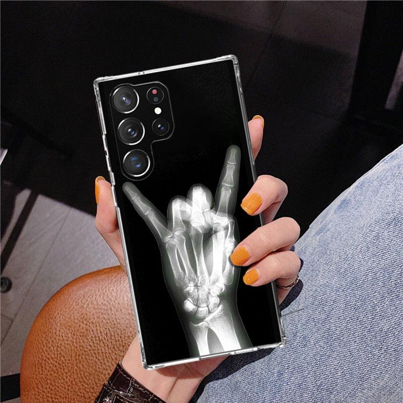 Autumu X Ray Hand Bones Phnoe Case for Samsung Galaxy S26 S25 Edge S23 S24 Ultra S22 Plus S21 S20 FE Unique Cover Soft Coque Gal