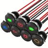 LED Car Turn Signal Indicators Light with Wire Leads Single Arrows Symbols Car Dashes Light Waterproof 12mm Metal Signal Lamp