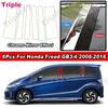 6Pcs Glossy Chrome Car Door Window Center Middle B C Pillar Post Column Cover Trim Sticker For Honda Freed GB3 GB4 2008-2016