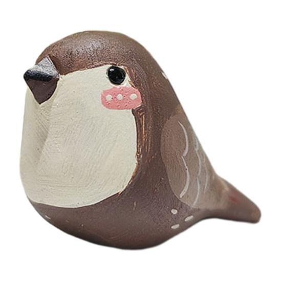 Hand Carved Wooden Bird Figurine Small Bird Statue for Home Desk Shelf Decor Housewarming Gifts for Bird Lovers