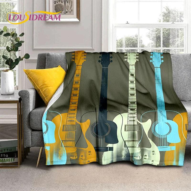 Cobertor de Guitarra Elétrica Baixo Guitarra Clássica, Manta para Casa Quarto Cama Sofá Piquenique Escritório Caminhadas Lazer Cobertura para Sesta Infantil