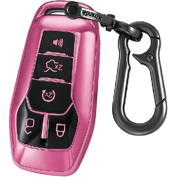 For Ford And For Lincoln Key Fob Cover Case,With Keychain Fit Explorer Mustang Edge Fusion MKZ MKC Smart Remote Vehicle Accessories,Soft TPU Key