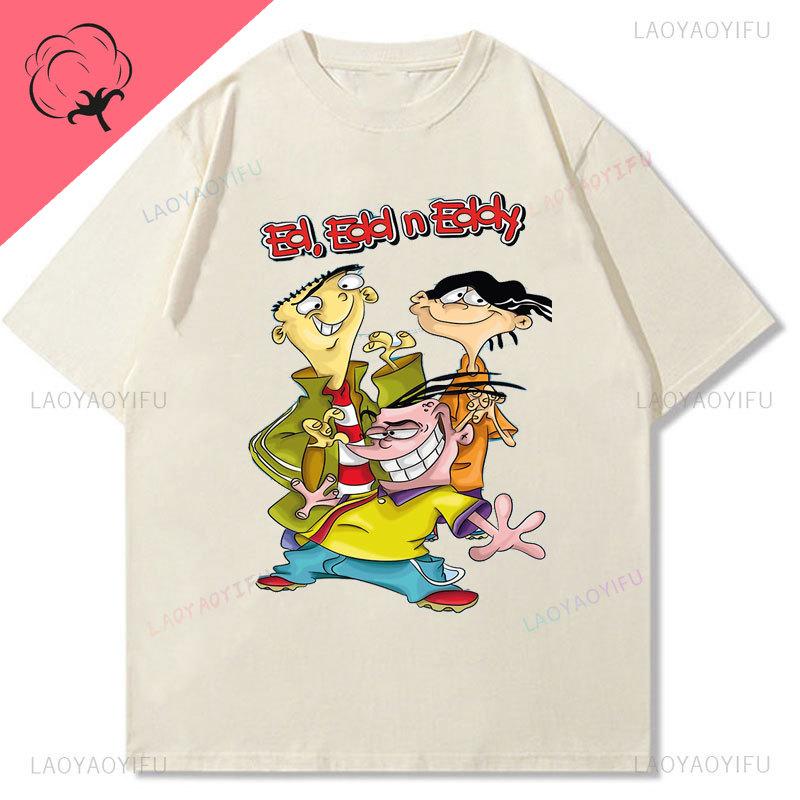 Ed Edd  Eddy Tv Show Shirt Novelty Cartoon Kawaii Cute Casual Funny Comic Printed Y2k Clothes Grahic T Shirts Cotton Unisex Top