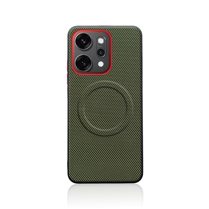 For OPPO Reno 14 14 Pro 5G Case  Magnetic Soft TPU+Nylon Woven Leather Back Anti-Fingerprint Cover for Oppo Reno14 OPPO Reno14