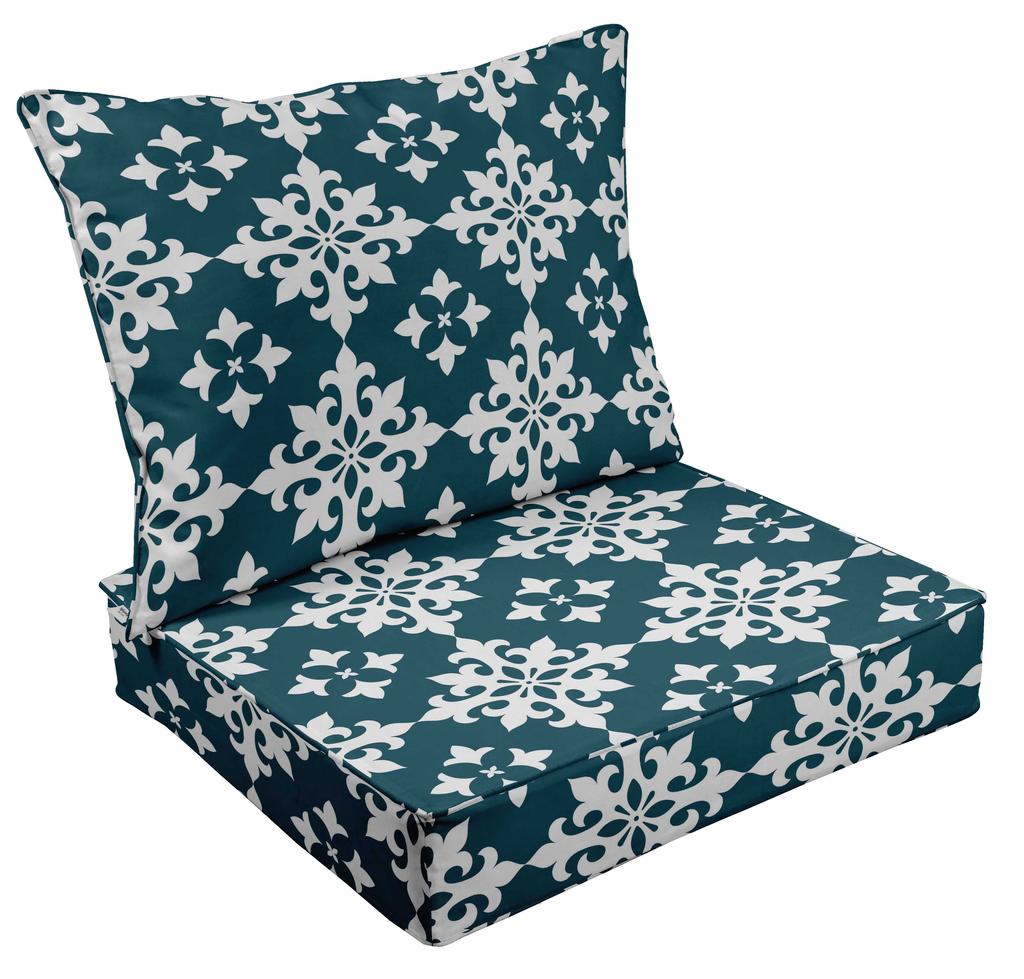 Vargottam Printed Outdoor Deep  Seat  Patio  Cushions Set 2pcs Seat Set All Weather Replacement