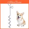 Outdoor Zinc Chrome Dog Stake With Retractable Leash For Pet Training And Yard Safety