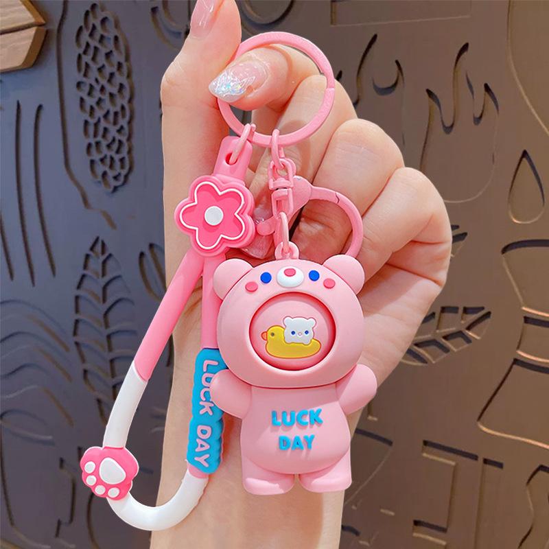 Cartoon Plush Monster Called Big-Eyed Chicken Doll Keychain Pendant Couple Car Bag Keychain Pendant Small Gift