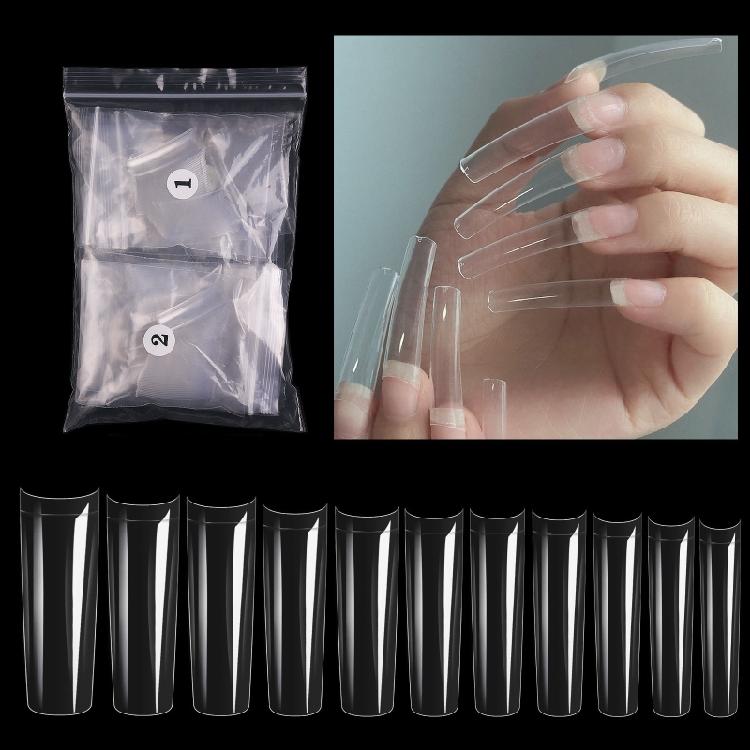 XXL Extra Lange Nagelspitzen C-Kurve Quadratische Falsche Nägel Halbe Abdeckung Acrylnagel T