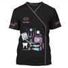 Zahnärzte Shirts O-Ausschnitt personalisierte Krankenschwestern Damen T-Shirt Uniform 3D-Druck Kurzarm Overalls weibliche Oversize Damen Kleidung