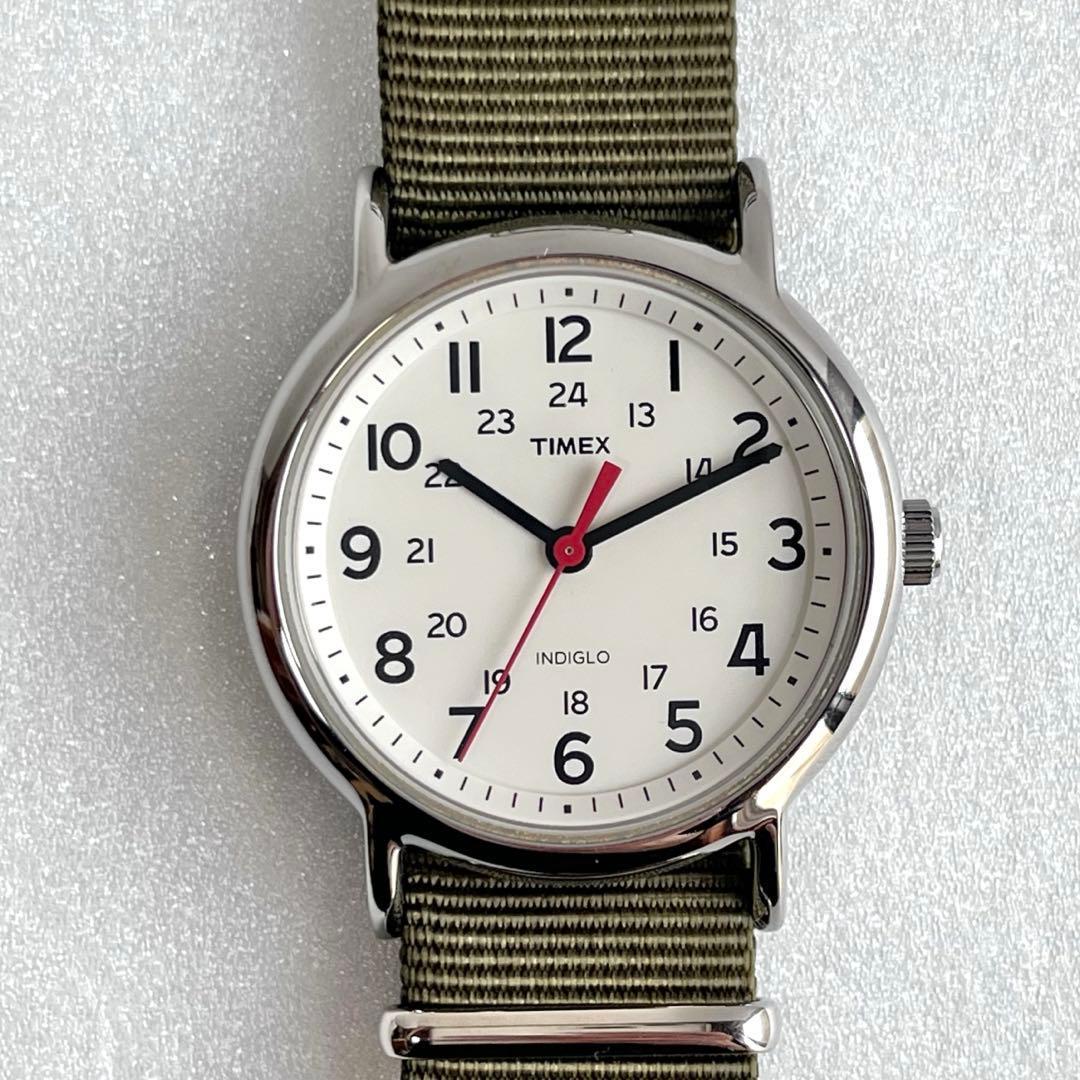 Used Olive NATO belt with TIMEX Weekender INDIGLO