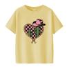 Retro Western Cowboy Hat Printed Womens Short Sleeved Tshirt Summer Round Neck Suitable for Versatile Daily Use