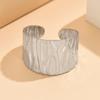 Cross Retro Wide Band Gold-Plated Textured Stainless Steel Adjustable Ring
