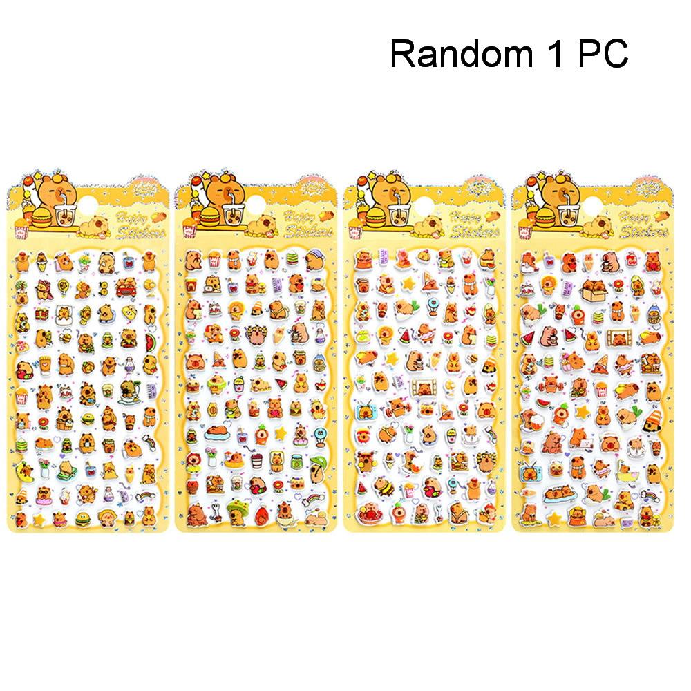 1 Sheet Kawaii Lovely Capibala Small Animals Foam 3D Decorative Stationery Stickers Scrapbooking Diy Diary Album Decals