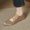 Soft cowhide soft sole French retro Mary Jane shoes women's 2025 spring and autumn new cross strap single shoes versatile flat shoes