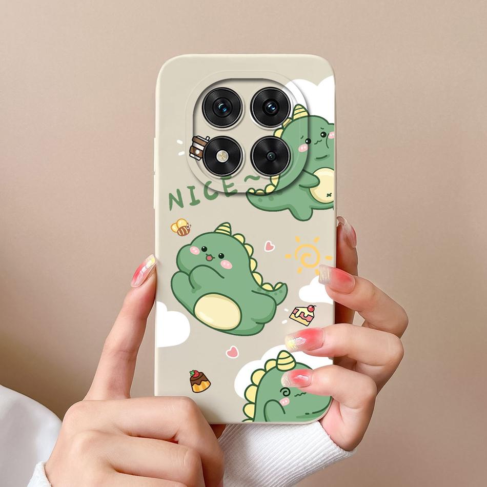 Case For Poco X7 Pro Cute Dinosaur Phone Bags Soft High Quality Liquid Silicone Back Cover For Poco X 7 Pro X7Pro Durable Fundas