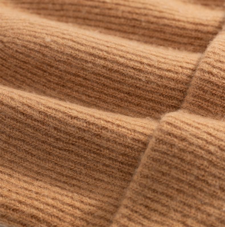 Premium Korean-Style Women's 100% Wool Knit Hat, Thickened for Warmth, Perfect for Autumn and Winter