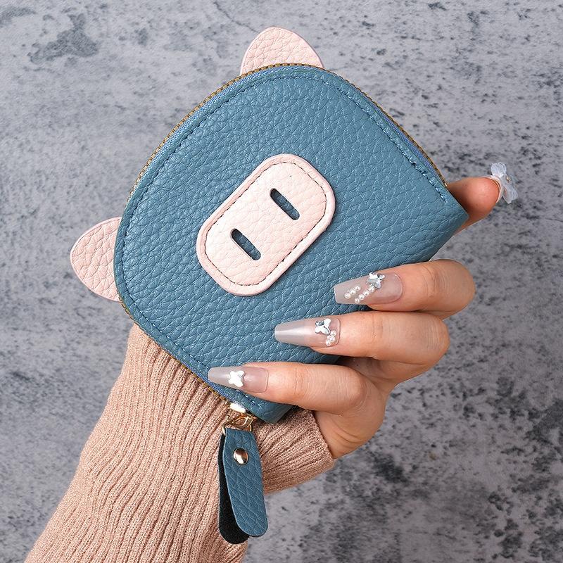 PU Multi Slot Card Holder Wallet Women Men Credit Card Case Zip Coin Purse